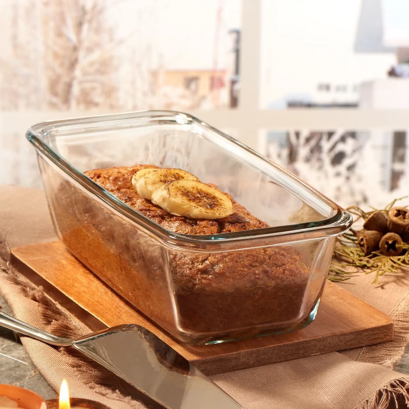 بايركس حراري مستطيل بسعة  1630 مل من ماركة بوركام Borcam Pyrex Mold