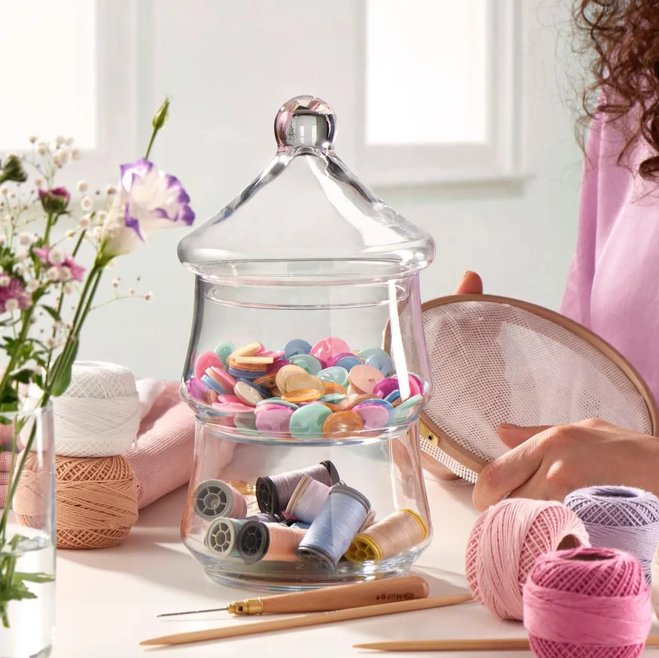 حافظة حلوى زجاجية بطبقتين من ماركة باشابهجة Pasabahce Glass Candy Container