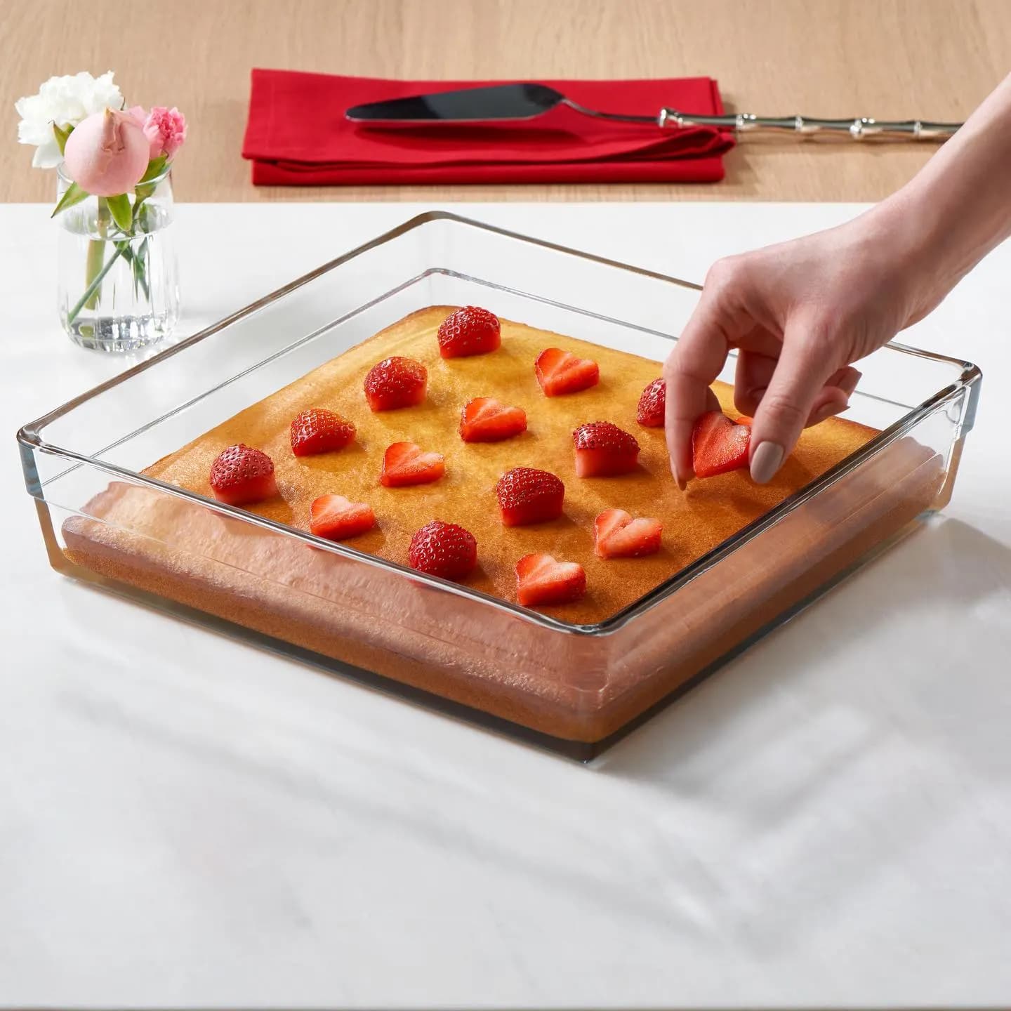 بايركس حراري مربع بسعة  4100 مل من ماركة بوركام Borcam Pyrex Mold - Image 1