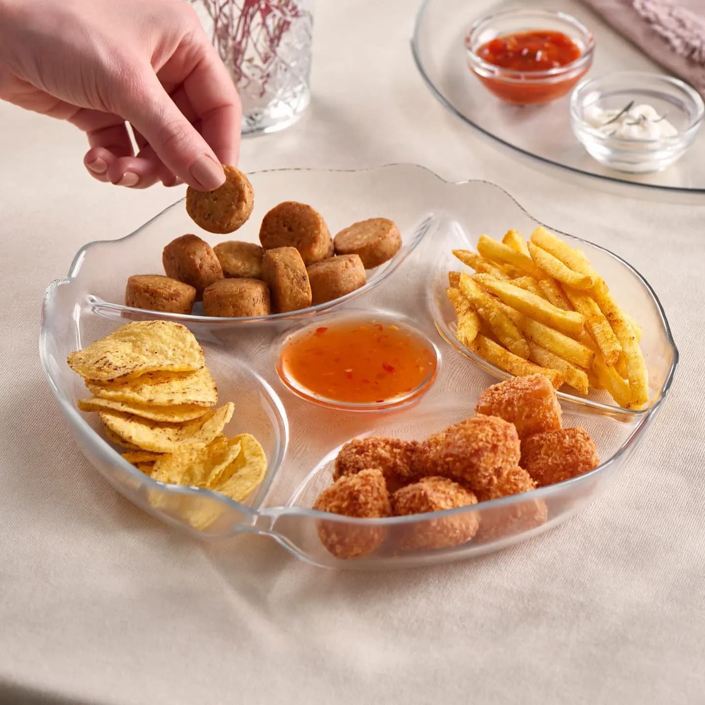 مقدمة فطور صباحي زجاجية من ماركة باشابهجة Pasabahce Glass Breakfast Tray