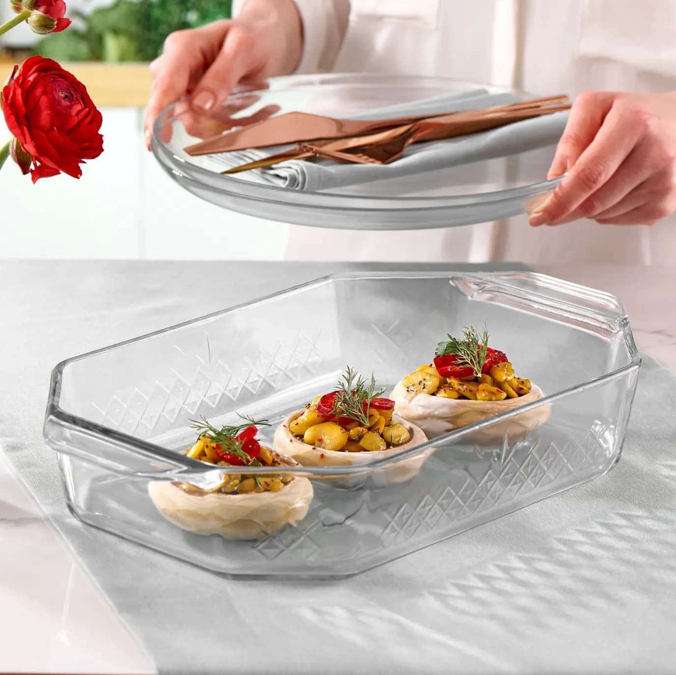 قالب بايركس حراري مستطيل من ماركة بوركام BORCAM Pyrex Oval