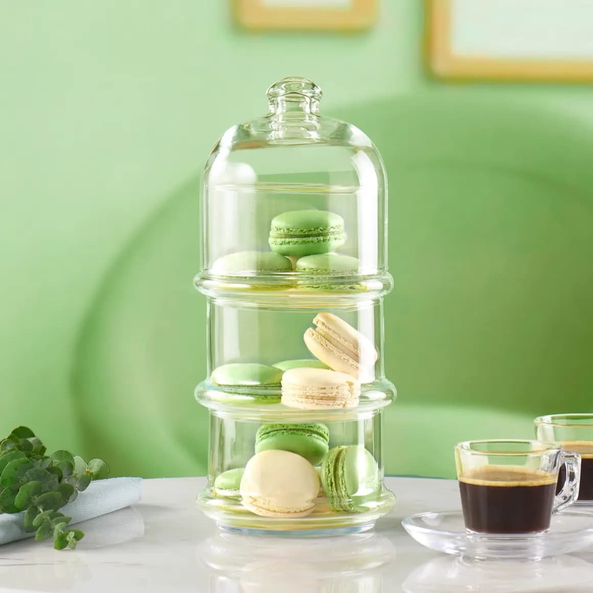 حافظة حلوى زجاجية بثلاث طبقات من ماركة باشابهجة Pasabahce Glass Candy Container - Image 3