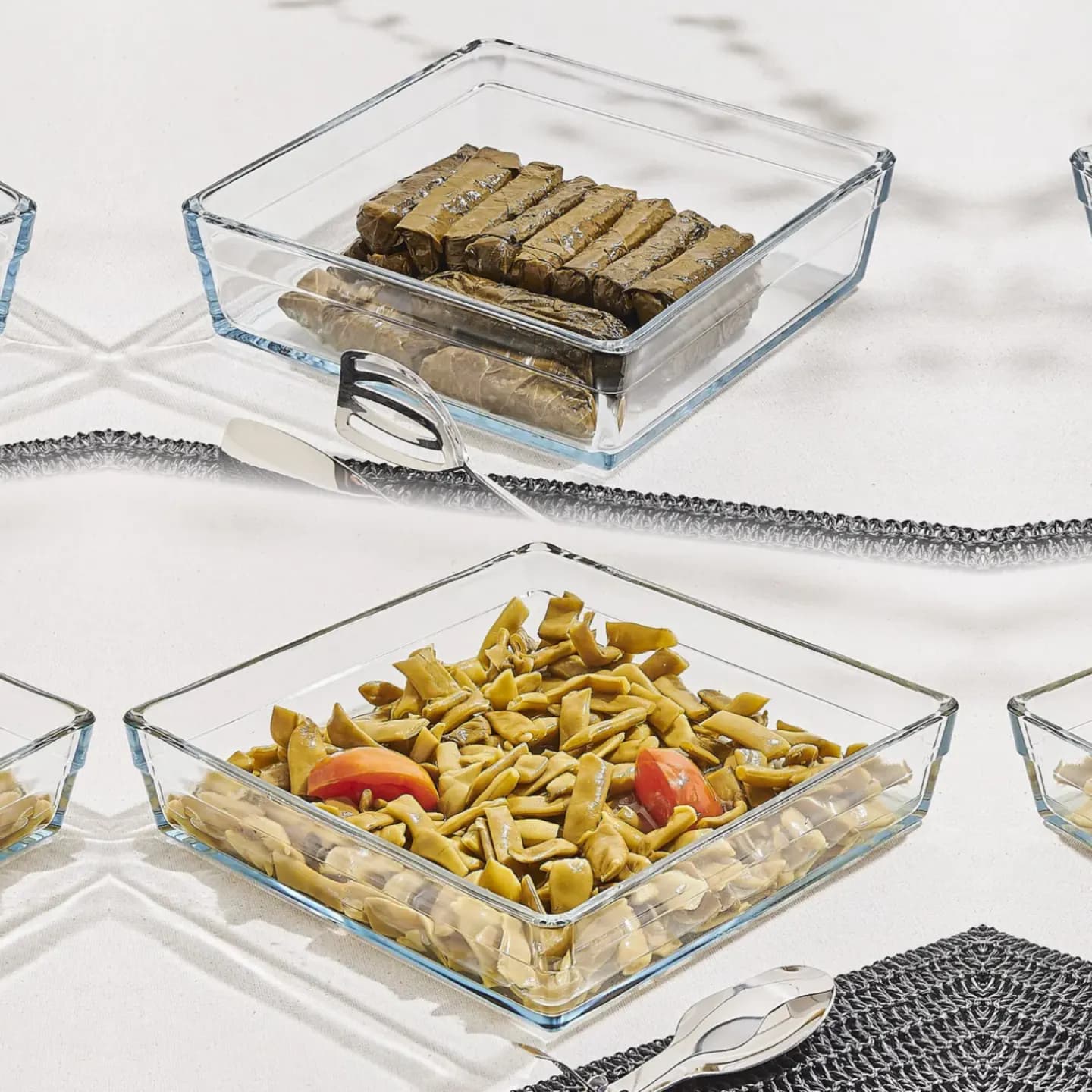 سيت بايركس حراري مربع قطعتين من ماركة بوركام Borcam Pyrex Mold Set - Image 1