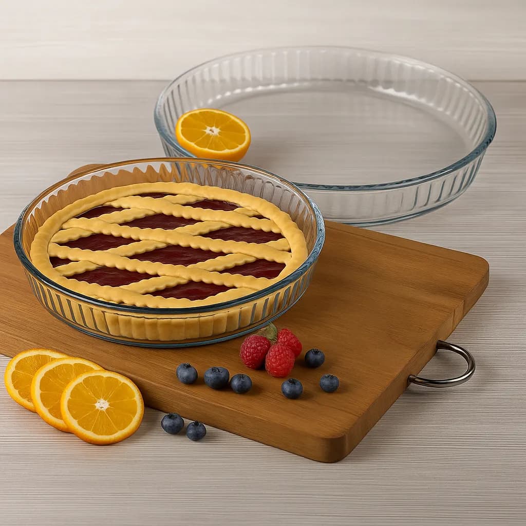 سيت بايركس حراري دائري قطعتين من ماركة بوركام Borcam Pyrex Mold Set