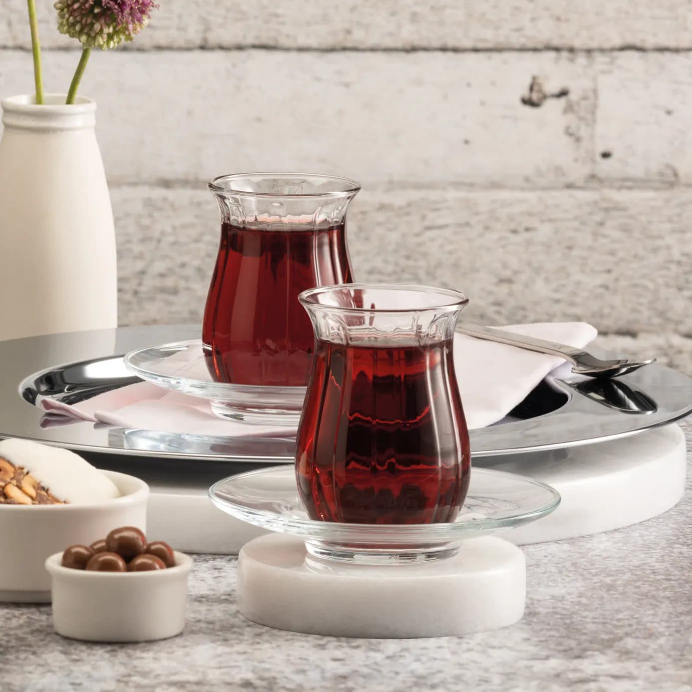 سيت استكان زجاجي 6 قطع من ماركة باشابهجة Pasabahce Glass Tea Set